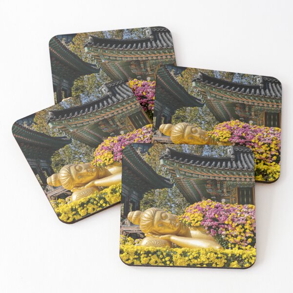 Item preview, Seoul | South Korea | Gold Reclining Buddha covered in flowers | Jogyesa Temple designed and sold by 9BPRCP.