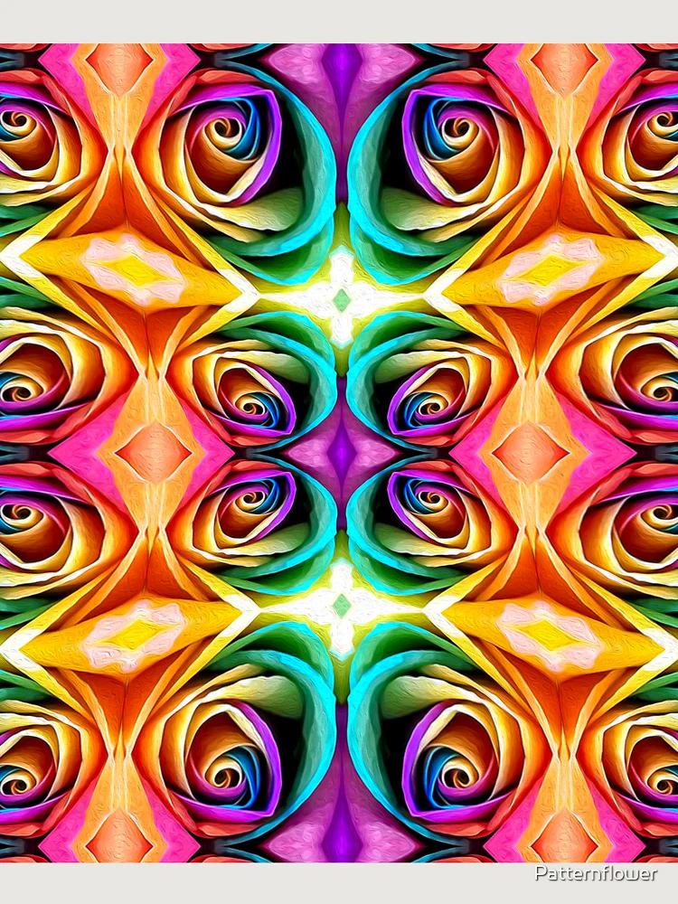 Thumbnail 6 of 6, Premium Oversized Sweatshirt, Colorful Roses Pattern designed and sold by Patternflower.