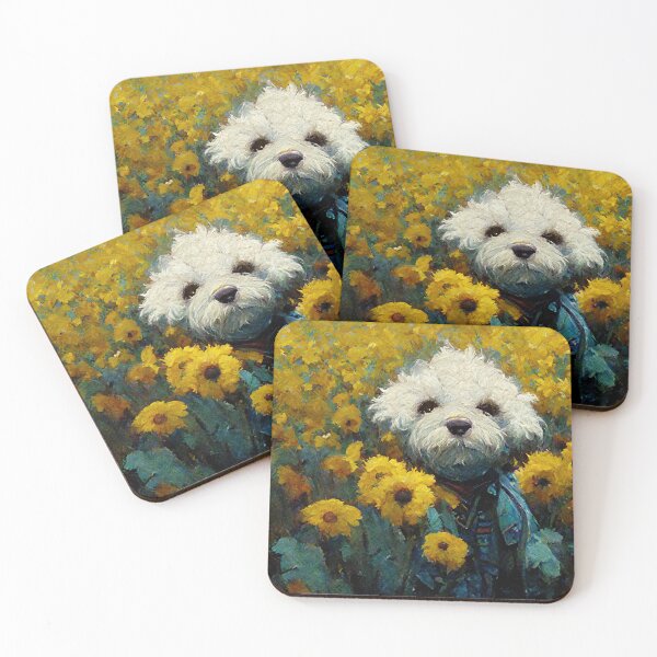Item preview, Bichon Sitting in Sunflowers designed and sold by AIArtWorkshop.