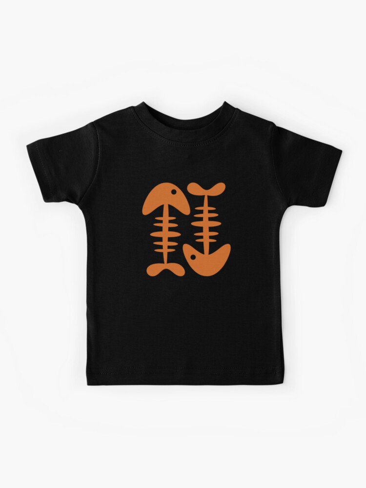 Cute Fish Bone Pair Minimalist Orange and Pink Kids T-Shirt for Sale by  kierkegaard