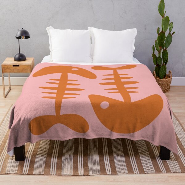 Item preview, Cute Fish Bone Pair Minimalist Orange and Pink designed and sold by kierkegaard.