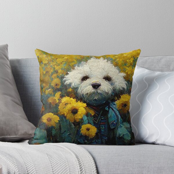 Item preview, Bichon Sitting in Sunflowers designed and sold by AIArtWorkshop.