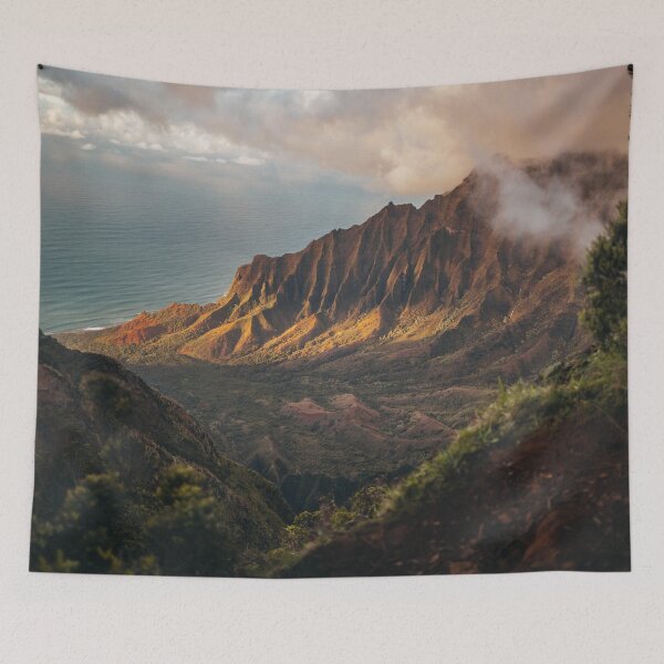 Item preview, Vista de las montañas marrones en Kapa'a Estados Unidos designed and sold by Darius Bocos.