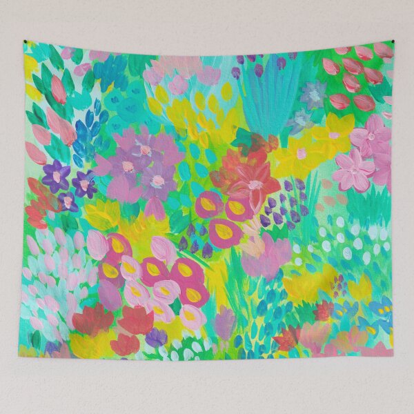Item preview, Abstract acrylic summer flowers designed and sold by JaneVirak.