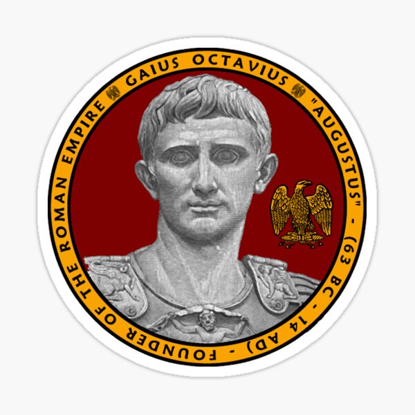 Pegatina «César Augusto Octavio Primer Emperador de Roma» de