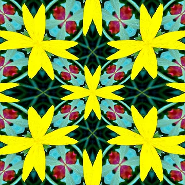 Artwork thumbnail, Yellow Rudbeckia Pattern by Patternflower