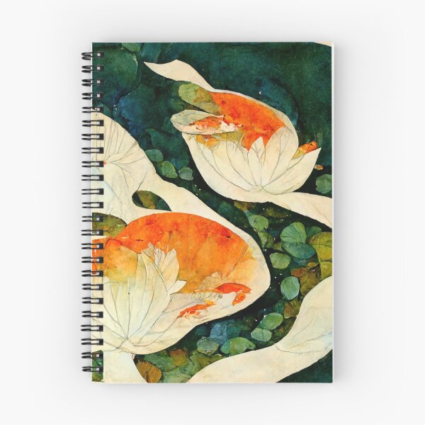 Item preview, Serenity by the Koi Pond 2- Acuarela abstracta con nenúfares y flores designed and sold by By-Sarah.