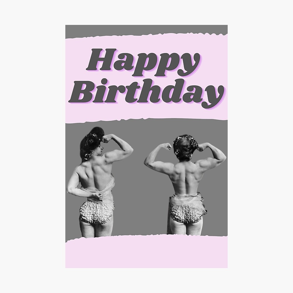 Happy Birthday Card Vintage Women Who Lift 