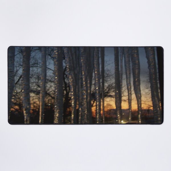 Item preview, Sparkling Icicles Hanging in the Sunset Blue Gold From my Window designed and sold by DianeBP.