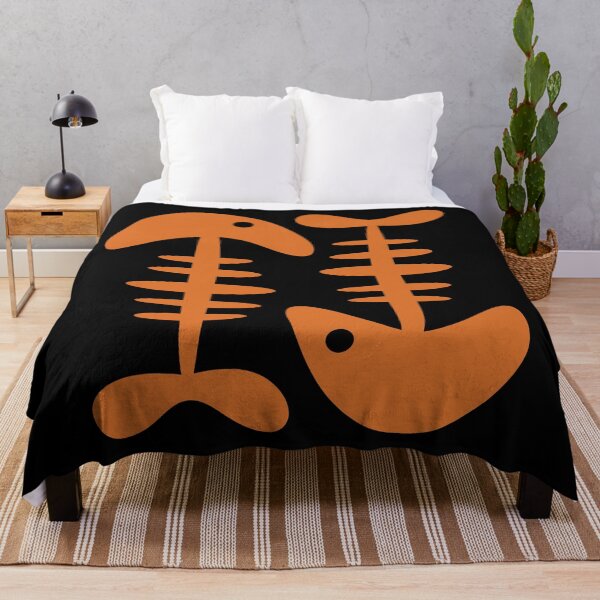 Item preview, Cute Fish Bone Pair Minimalist Orange and Black designed and sold by kierkegaard.