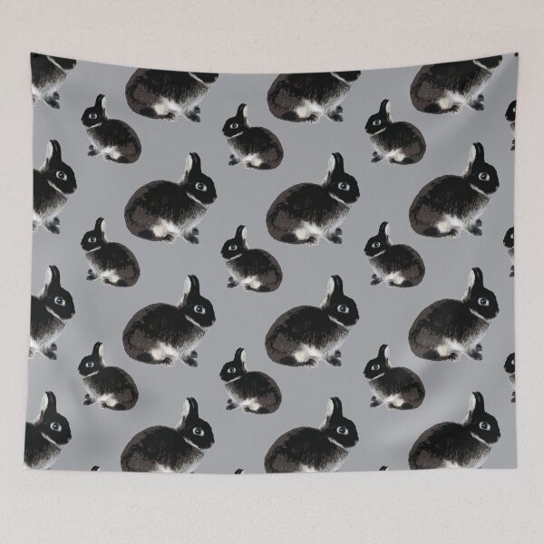 Item preview, Cute Classic Black Otter Netherland Dwarf Rabbit Pattern designed and sold by wigobun.