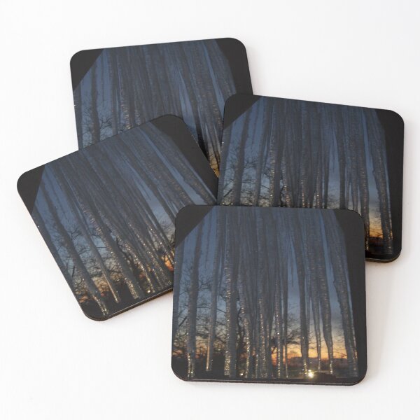 Item preview, Sparkling Icicles Hanging in the Sunset Blue Gold From my Window designed and sold by DianeBP.