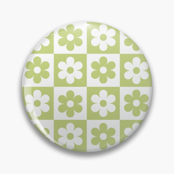 Item preview, Light Pastel Green and White Checkered Squares with Flowers  designed and sold by SeemDev786.