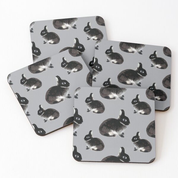 Item preview, Cute Classic Black Otter Netherland Dwarf Rabbit Pattern designed and sold by wigobun.