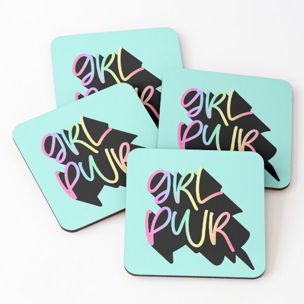 Item preview, GRL PWR Rainbow Spectrum Extruded Long Shadow Typography Girl Power Quote designed and sold by Cawaiico.