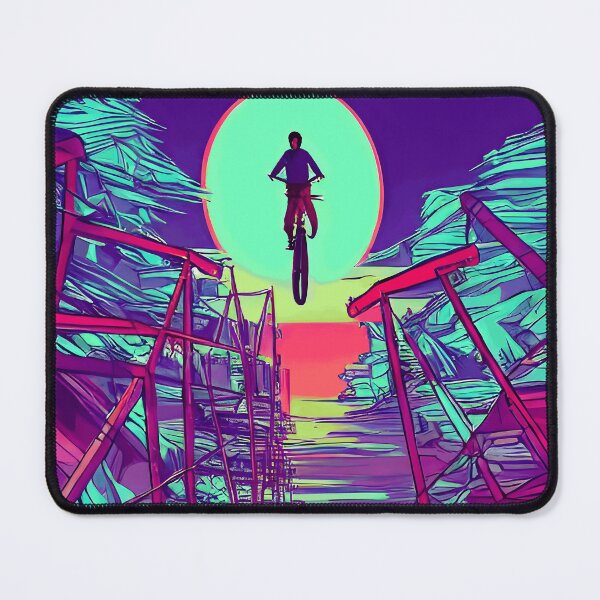 Item preview, Night ride BMX surrealism vaporwave aesthetic glitch Japanese art inspired designed and sold by Scoopivich.