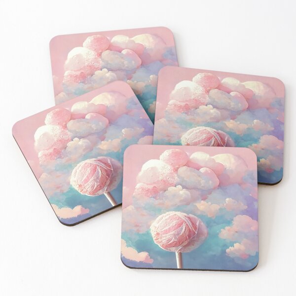 Item preview, Pink pastel-toned lollipop and puffy clouds designed and sold by jangseungwan.