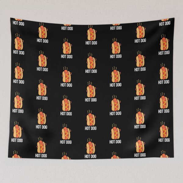 Item preview, Hot Dog Funny Hot Dog Food Puns (Dark BG) designed and sold by punnybone.