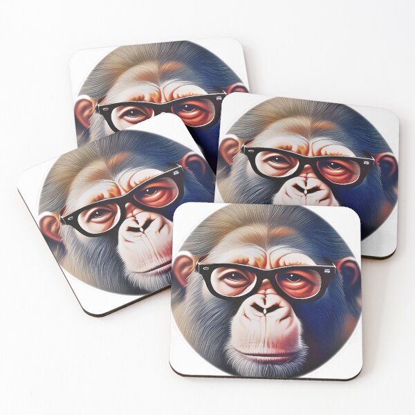 Item preview, Cool Funny Hipster Geeky Nerdy Round Monkey designed and sold by Grewtrel.