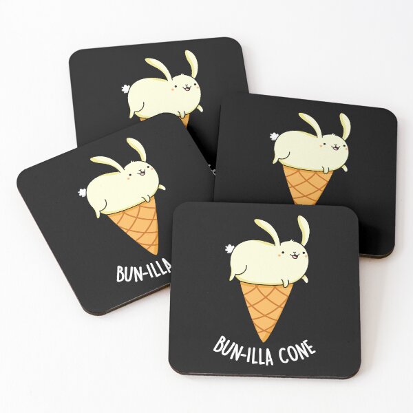 Item preview, Bunnilla Cone Bunny Funny Vanilla Puns (Dark BG) designed and sold by punnybone.