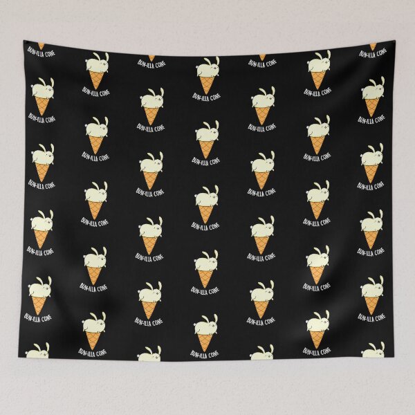 Item preview, Bunnilla Cone Bunny Funny Vanilla Puns (Dark BG) designed and sold by punnybone.