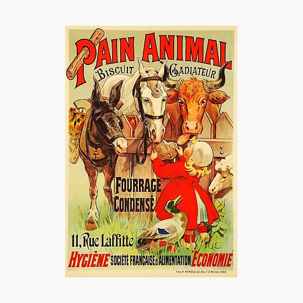 Item preview, PAIN ANIMAL Biscuit Gladiateur 1900 French Art Poster Advertising designed and sold by retroposters.