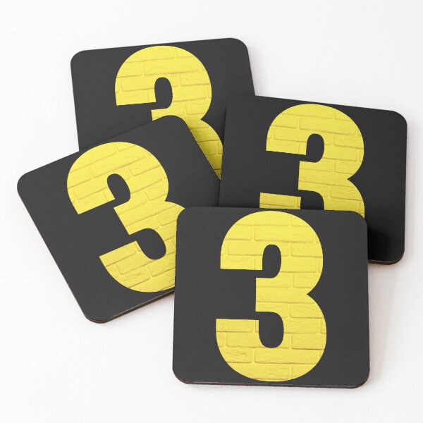 Item preview,   Number 3 YELLOW designed and sold by starfishstuff.