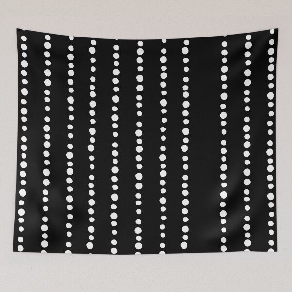 Artikelvorschau, Black And White Vertical Striped Spotted Boho Pattern entworfen und verkauft von meggydesigns.