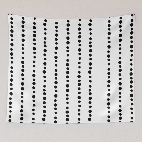 Artikelvorschau, Spotted Black And White Vertical Striped Boho Pattern entworfen und verkauft von meggydesigns.