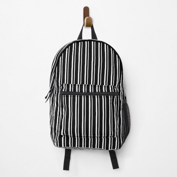 Artikelvorschau, Black And White Vertical Striped Geometric Stripey Line Pattern entworfen und verkauft von meggydesigns.