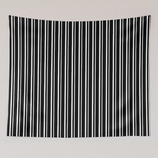 Artikelvorschau, Black And White Vertical Striped Geometric Stripey Line Pattern entworfen und verkauft von meggydesigns.