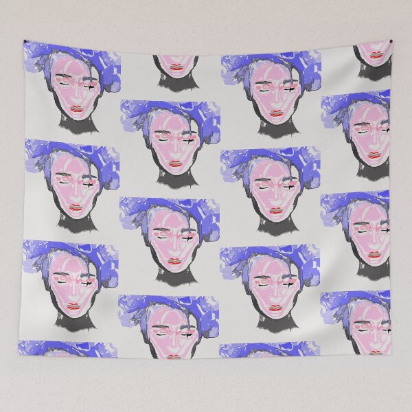 Item preview, Watercolor female face with eyes closed designed and sold by Nnone.