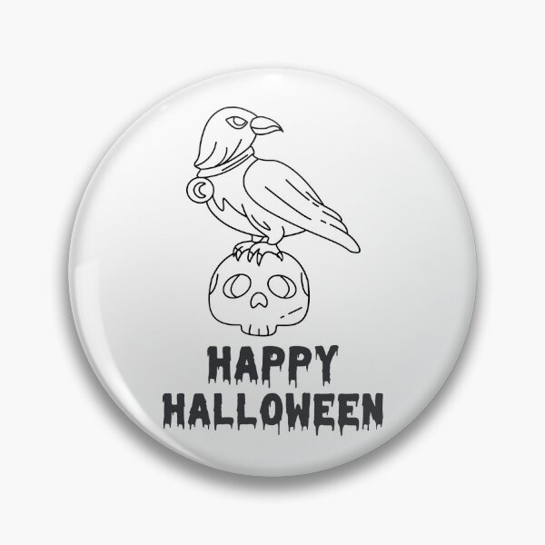 Item preview, Happy Halloween Simple Lined Eagle Perched on a Skull Design designed and sold by WBP Mart.