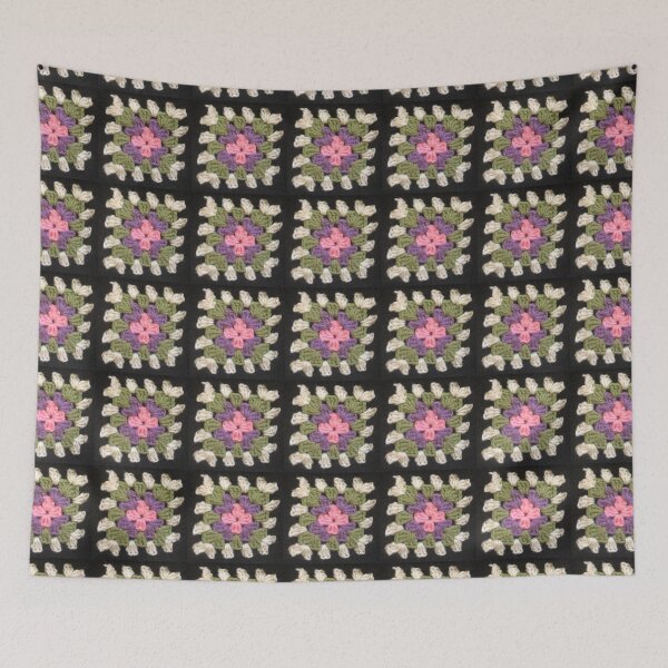 Item preview, Pink, purple and green granny square designed and sold by Phoebew03.