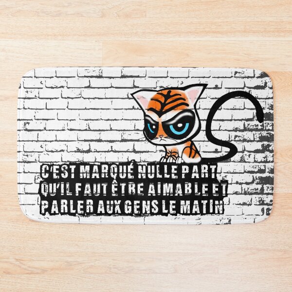 Item preview, It says nowhere to be kind and talk to people in the morning, sulky cat on a wall designed and sold by NolDesigns.