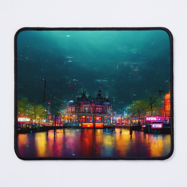 Item preview, Neon Amsterdam City Skyline In Neonlight / Amsterdam City silhouette designed and sold by Unwind-Art-Work.