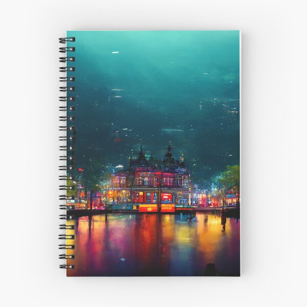Item preview, Neon Amsterdam City Skyline In Neonlight / Amsterdam City silhouette designed and sold by Unwind-Art-Work.