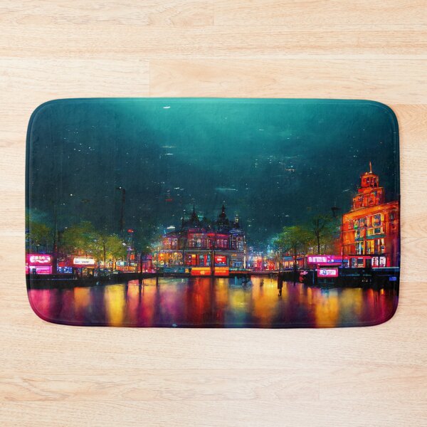 Item preview, Neon Amsterdam City Skyline In Neonlight / Amsterdam City silhouette designed and sold by Unwind-Art-Work.