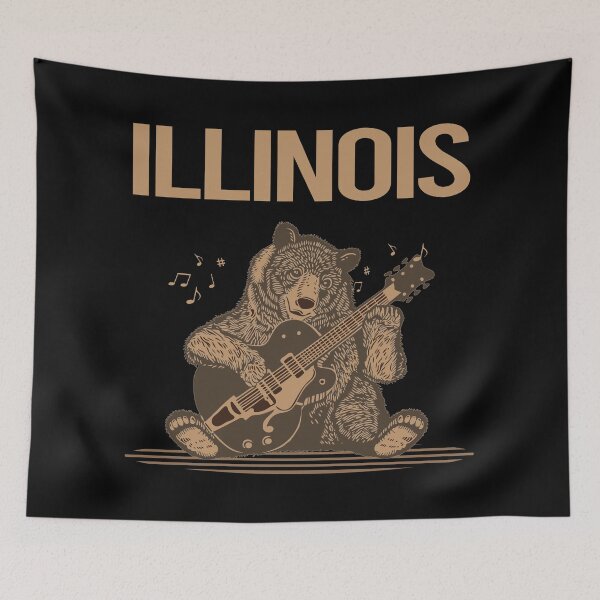 Item preview, Bear With Guitar Illinois designed and sold by BloodMoneyTwit.