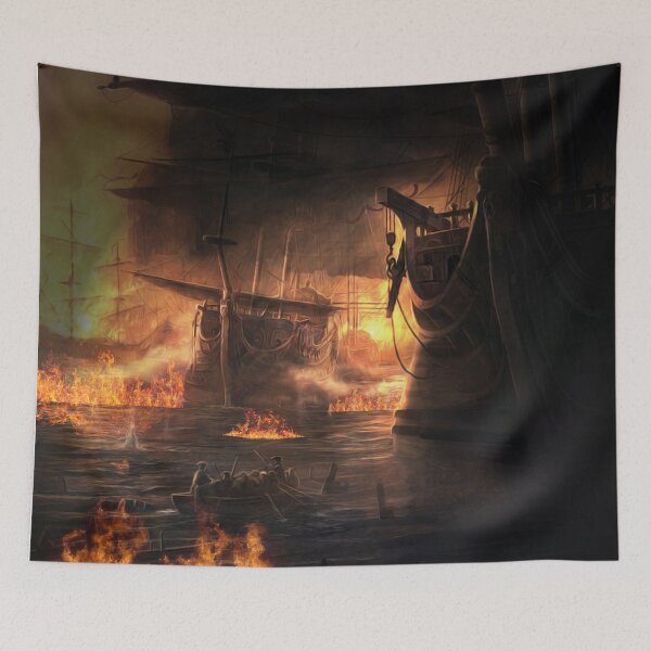 Item preview, BURNING WAR SHIPS  designed and sold by johnnyssandart.