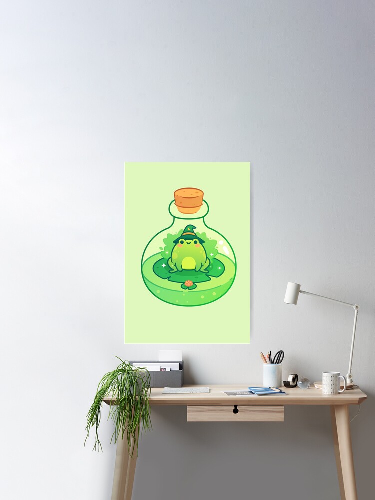 Kawaii Wizard Frog Inside a Potion Bottle