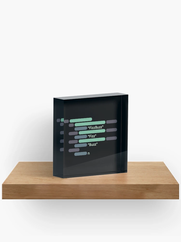 Thumbnail 2 of 5, Acrylic Block, Abstract FizzBuzz algorithm designed and sold by cheeryscript.