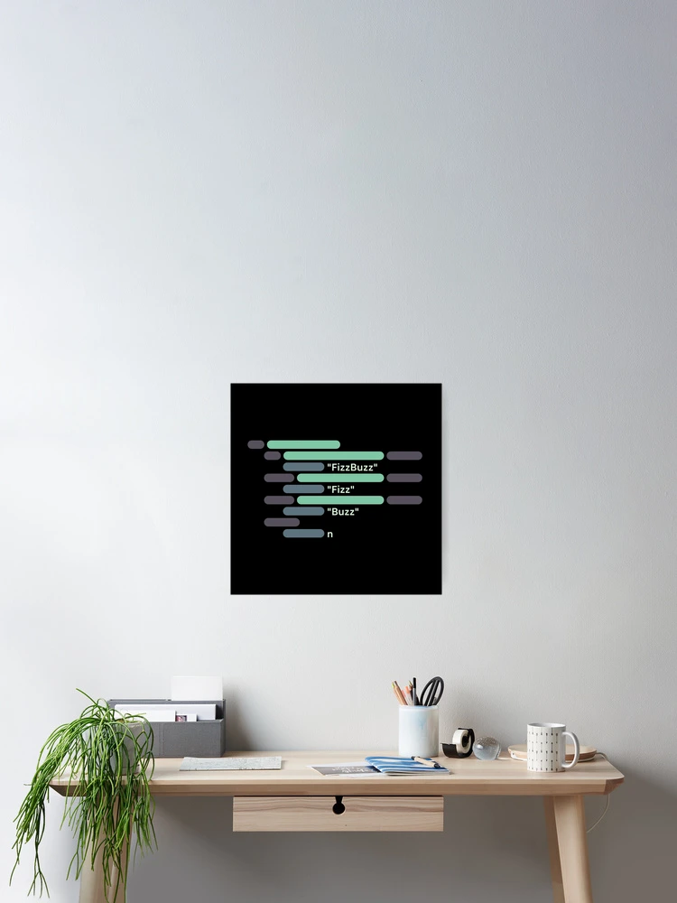 Thumbnail 2 of 3, Poster, Abstract FizzBuzz algorithm designed and sold by cheeryscript.