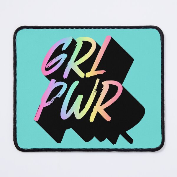 Item preview, GRL PWR Rainbow Spectrum Extruded Long Shadow Brushstroke Typography Girl Power Quote designed and sold by Cawaiico.