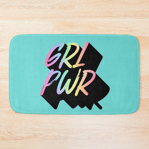 Item preview, GRL PWR Rainbow Spectrum Extruded Long Shadow Brushstroke Typography Girl Power Quote designed and sold by Cawaiico.