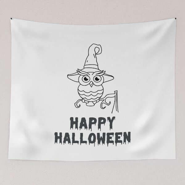 Item preview, Happy Halloween Simple Lined Witch Owl Design designed and sold by WBP Mart.