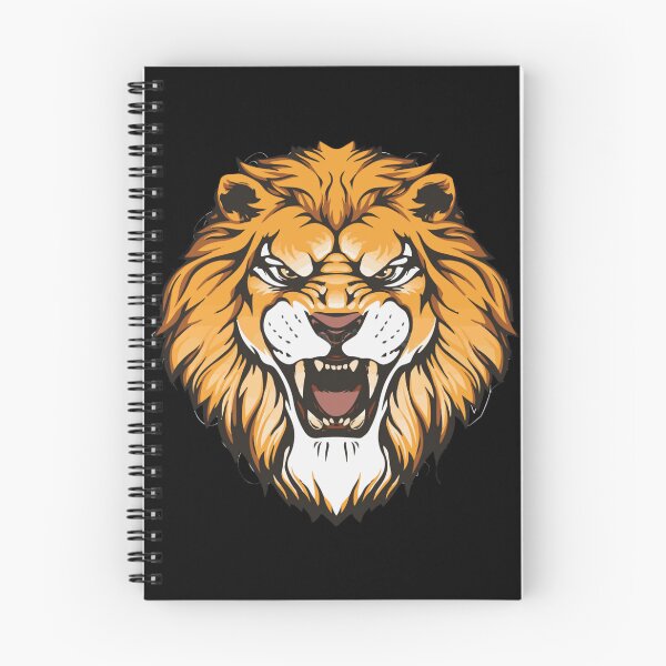 Item preview, A ferocious lion, created with a matte black paint, a white nose, and a mouth wide open in a roar. designed and sold by BeyouBeUnique.