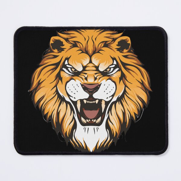 Item preview, A ferocious lion, created with a matte black paint, a white nose, and a mouth wide open in a roar. designed and sold by BeyouBeUnique.