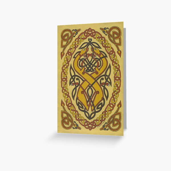 two entwined dogs in brown Greeting Card