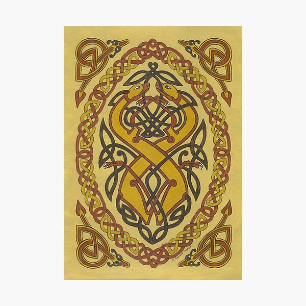 two entwined dogs in brown Photographic Print